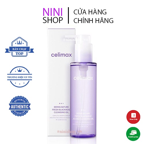 Tẩy trang loại bỏ mụn đầu đen, mụn đầu trắng CELIMAX FRESH BLACKHEAD JOJOBA CLEANSING OIL 150ml