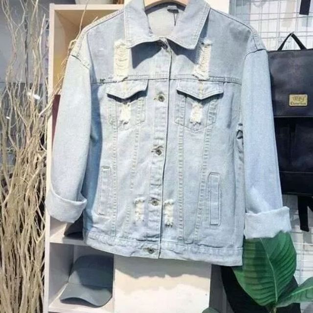 Áo khoác jean nam cào nhẹ thời trang