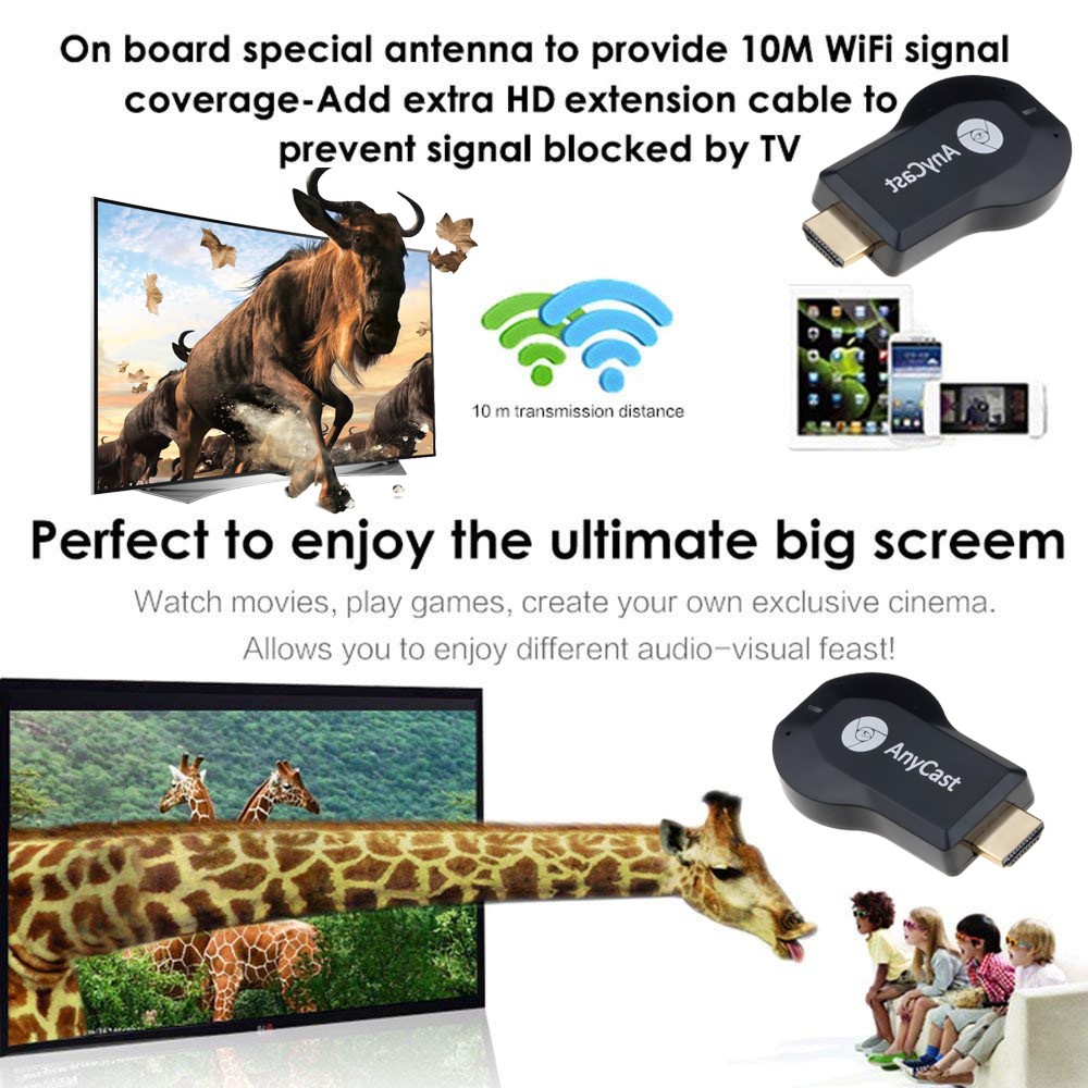 Đầu Thu Kỹ Thuật Số M2 Wifi Cho Tv Miracast Dlna Airplay