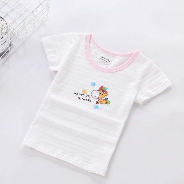 Áo cotton tre cộc tay cho bé - áo cotton xuất nhật cho bé