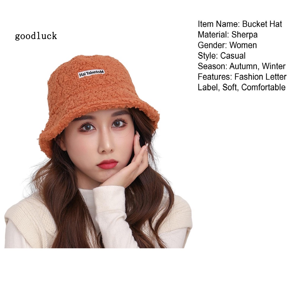 Chúc may mắn| Mũ Bucket Lông Nhung Thời Trang Thu Đông Dành Cho Nữ