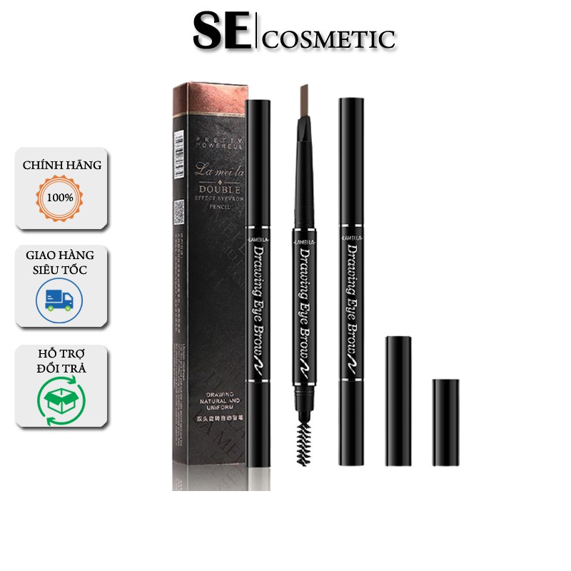 Chì Kẻ Mày 2 Đầu Lameila- Bút kẻ chân mày- se-cosmetics