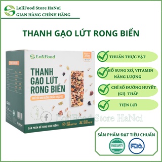 Thanh năng lượng gạo lứt rong biển vị mặn LoliFood hộp 10 thanh, bổ sung năng lượng tập gym, yoga, giảm cân, tiểu đường