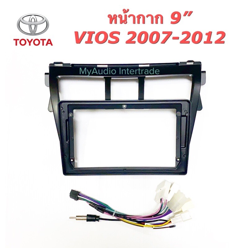 Mặt nạ vô tuyến TOYOTA VIOS 2007-2012 cho màn hình 9 Inch có mô hình cắm