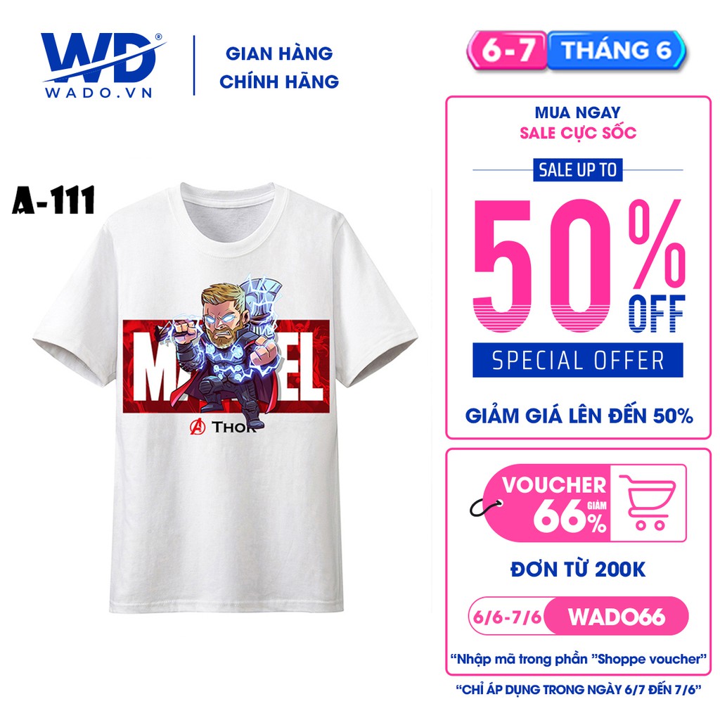 [FREESHIP đơn từ 50k] Áo thun nam wado in hình thor mã A111