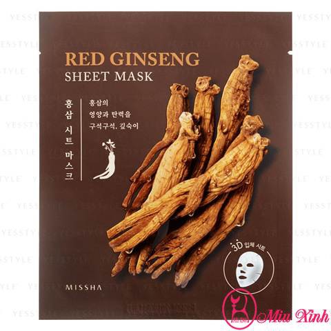 Mặt nạ sâm Missha Pure Source Cell Sheet Mask Red Ginseng