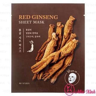 Mặt nạ sâm Missha Pure Source Cell Sheet Mask Red Ginseng