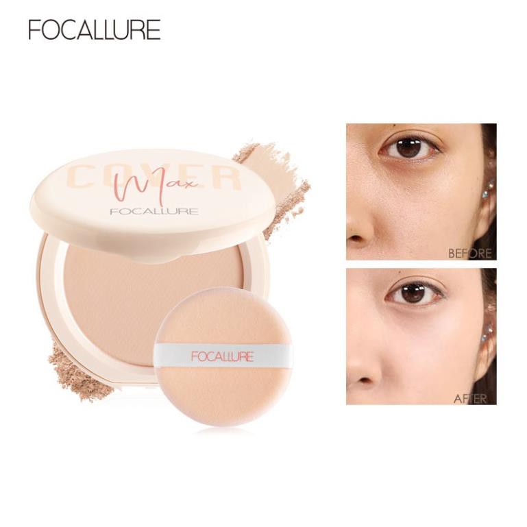 Phấn nền dạng nén chất lì FOCALLURE bổ sung vitamin C và kiềm dầu cho da mặt 9g