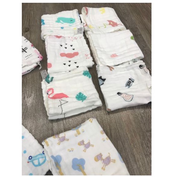 Khăn xô sữa nhăn 6 lớp mềm mại, thấm hút tốt