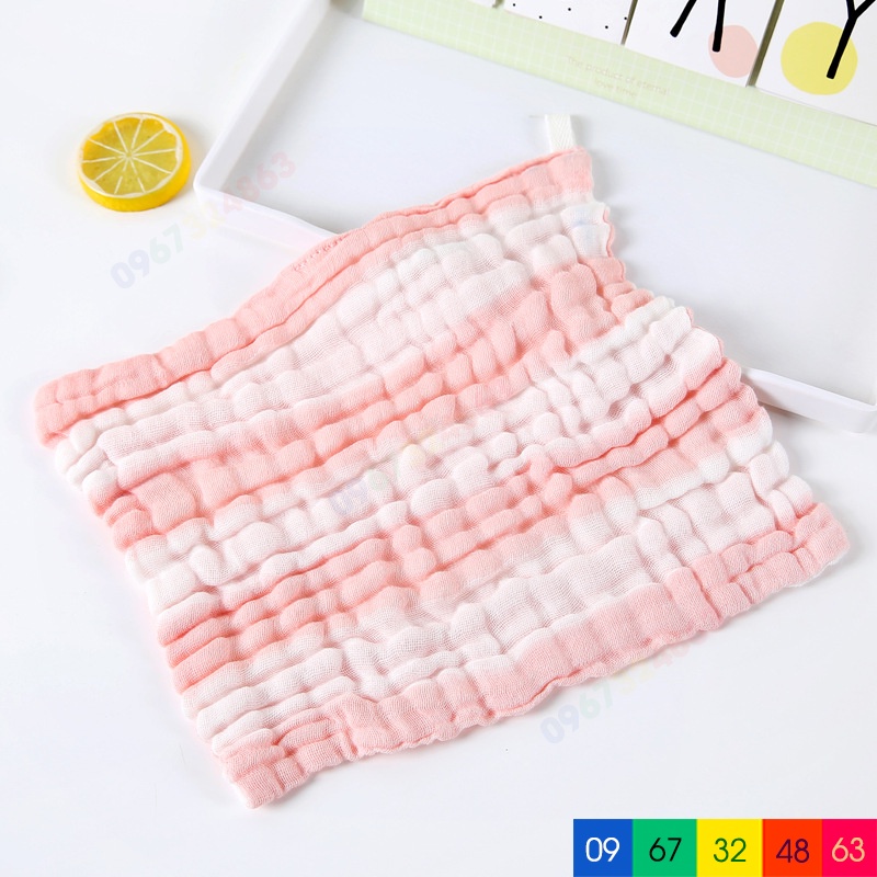 Khăn sữa xô 6 lớp XỌC KẺ rửa mặt loại dày siêu mềm mại cho bé