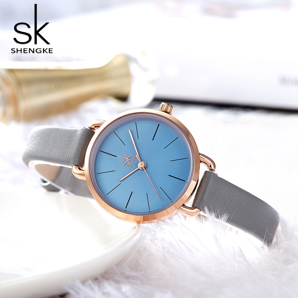 Đồng hồ SHENGKE K8021 chống nước dây da hợp thời trang cho nữ