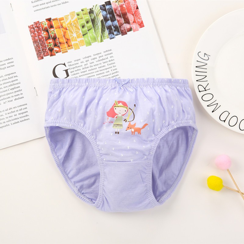 Set 5 quần xì trẻ em Hàn Quốc 100% vải cotton thoáng mát, an toàn cho sức khỏe mẫu Con Cáo-Cô Gái dành cho bé gái