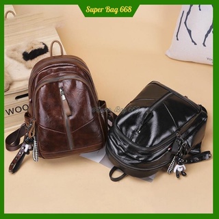 Balo Nữ Đẹp ❤️FREESHIP❤️ Balo Da Mềm Tặng Kèm Gấu SP 79