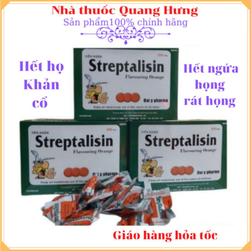 Kẹo ngậm ho Streptalisin hộp 200 viên
