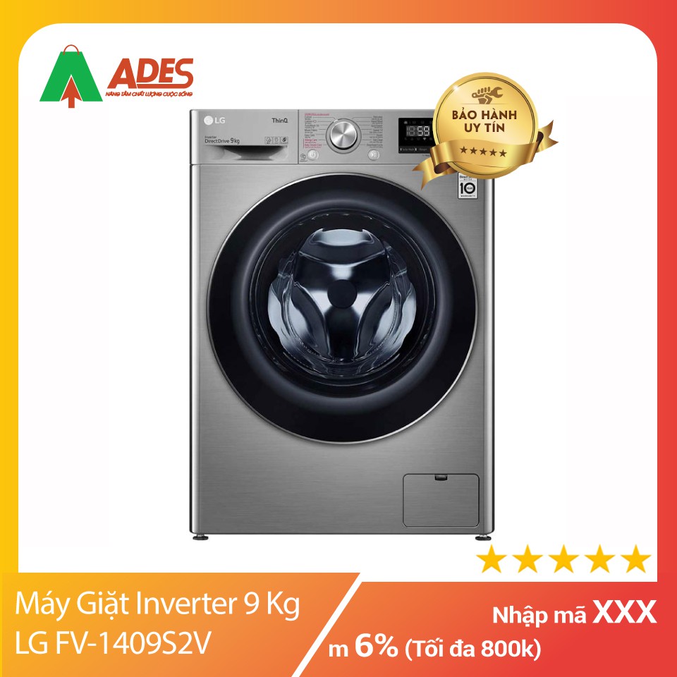 Máy Giặt Cửa Trước Inverter 9 Kg LG FV-1409S2V | Chính Hãng Giá Rẻ