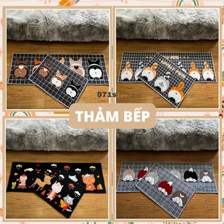 Thảm trải sàn nhà bếp có hạt cao su chống trượt kích thước tùy chọn 40x60cm, 40x120cm