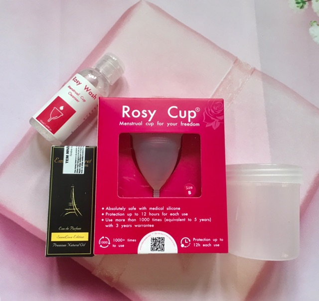 Cốc nguyệt san ROSY CUP chính hãng ( tặng 1 cốc tiệt trùng + GEL rửa cốc )