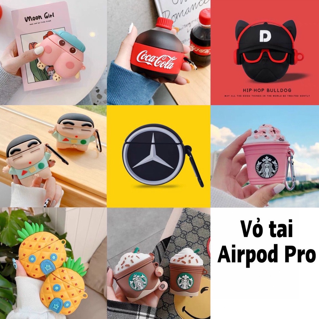 Case Vỏ Bọc Airpods Pro Hình Thú Đựng Hộp Sạc Tai Nghe Airpod Pro Bằng Silicon Dẻo Đẹp