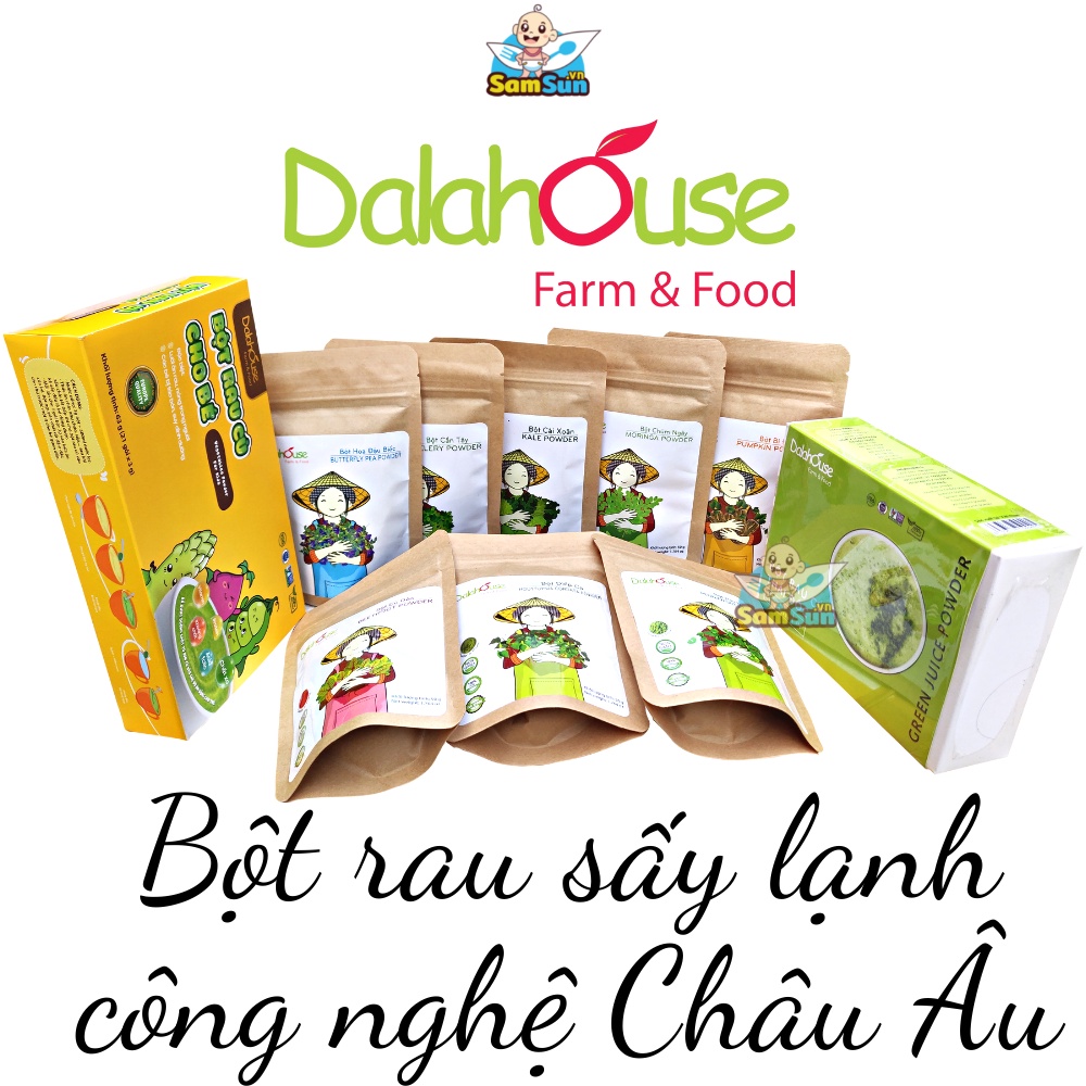 Bột rau củ sấy lạnh hữu cơ Dalahouse 50g , bột ăn dặm cho bé Dalathouse