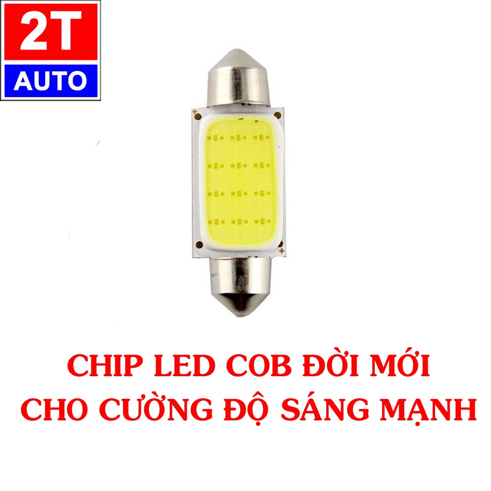 Đèn led trần, cốp xe hơi ô tô loại 12 CHIP LED dài 39mm:   SKU:159