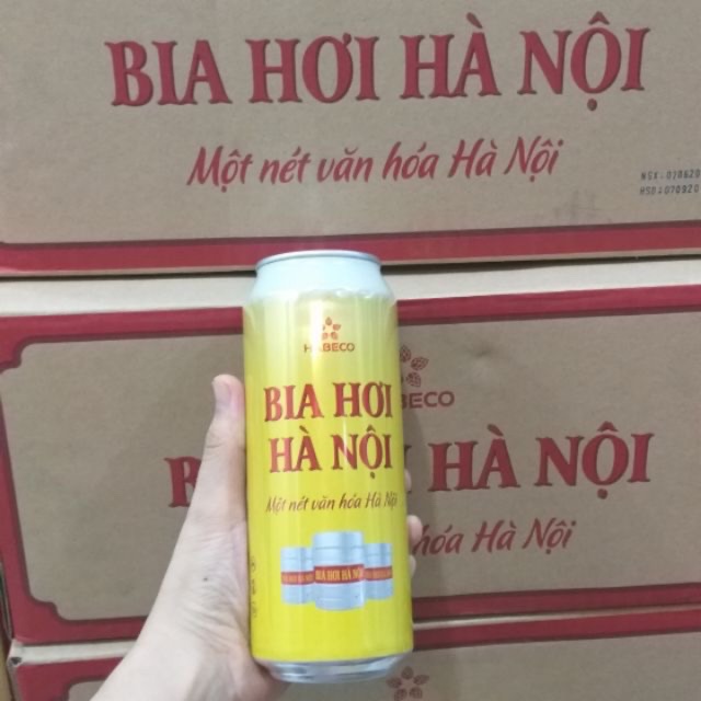 BIA HƠI HÀ NỘI HABECO LON 500ML.