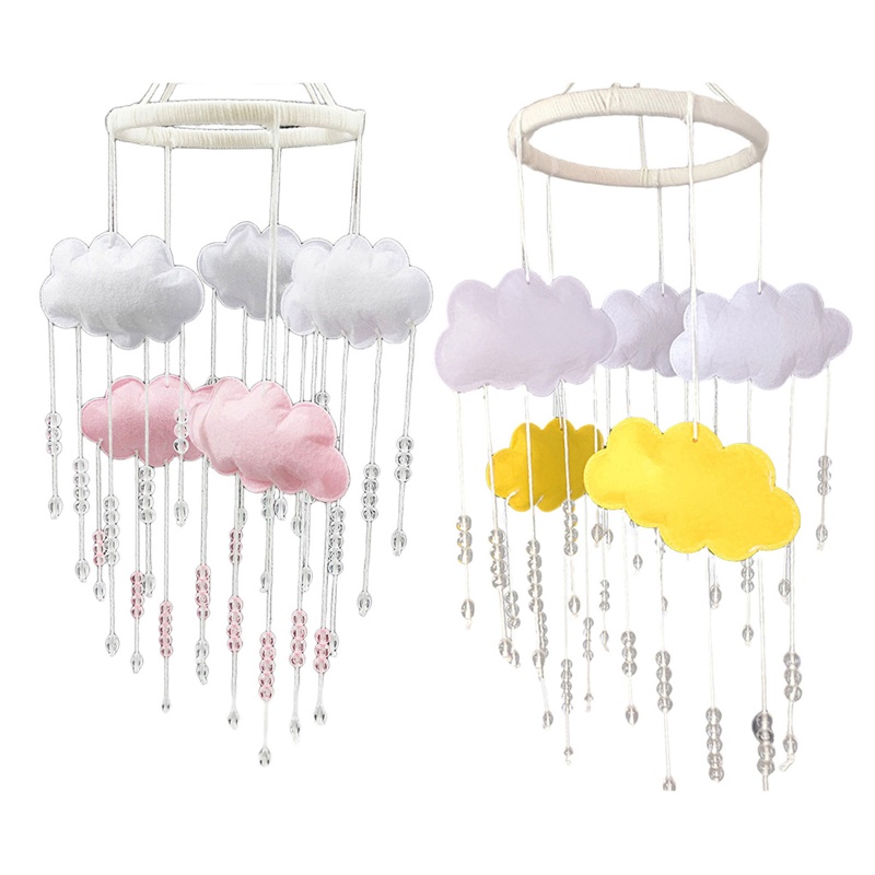 Chuông Gió Lục Lạc Hạt Pha Lê Hình Đám Mây Di Động Treo Nôi Em Bé