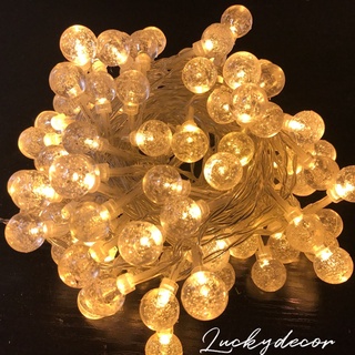 Dây đèn Led trang trí bi bọt mini 5met màu vàng nắng - cắm điện dây màu trắng