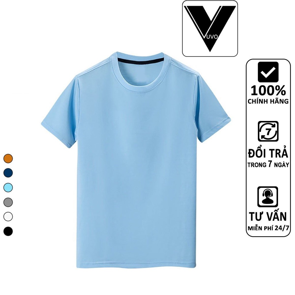 Áo Thun Nam Trơn Cổ Tròn Thương Hiệu VUVO Chất Liệu Cotton 100% Co Giãn Thấm Hút Mồ Hôi Cực Tốt Nhiều Màu