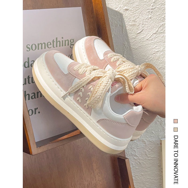 Giày nữ thể thao viền bông lúa hàng đẹp 2 màu siêu xinh