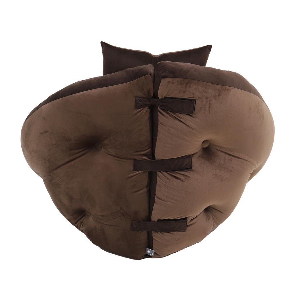 HomeBase HLS Đệm ngồi ghế lười Polyester siêu dày siêu êm mềm mại thoải mái R88xC63xS50 cm Nâu