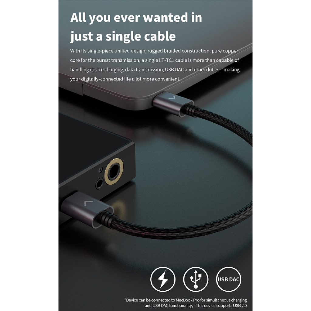 Cáp Giải Mã Âm Thanh FiiO LT-TC1 Type C Sang Type C Cho FiiO K3 / M9 / M6 / M11 / M5 / BTR3