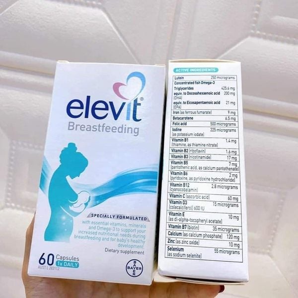 Elevit Breastfeeding  - Vitamin Tổng hợp cho mẹ Bầu Sau sinh 60 Viên  - Xuất xứ Úc Date: 06/2024