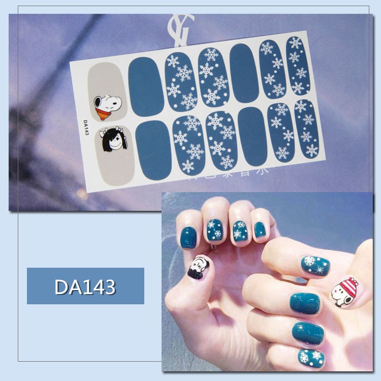 Bộ nail sticker 14 miếng dán móng tay trang trí 3D DA141-DA160 xinh xắn chống thấm nước