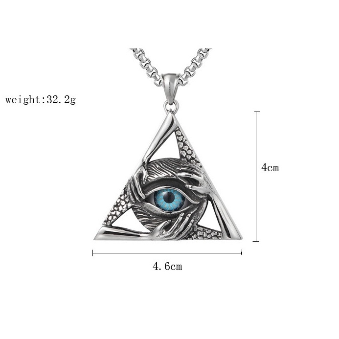 Dây chuyền titan conmắt tam giác Illuminati không gỉ MN07