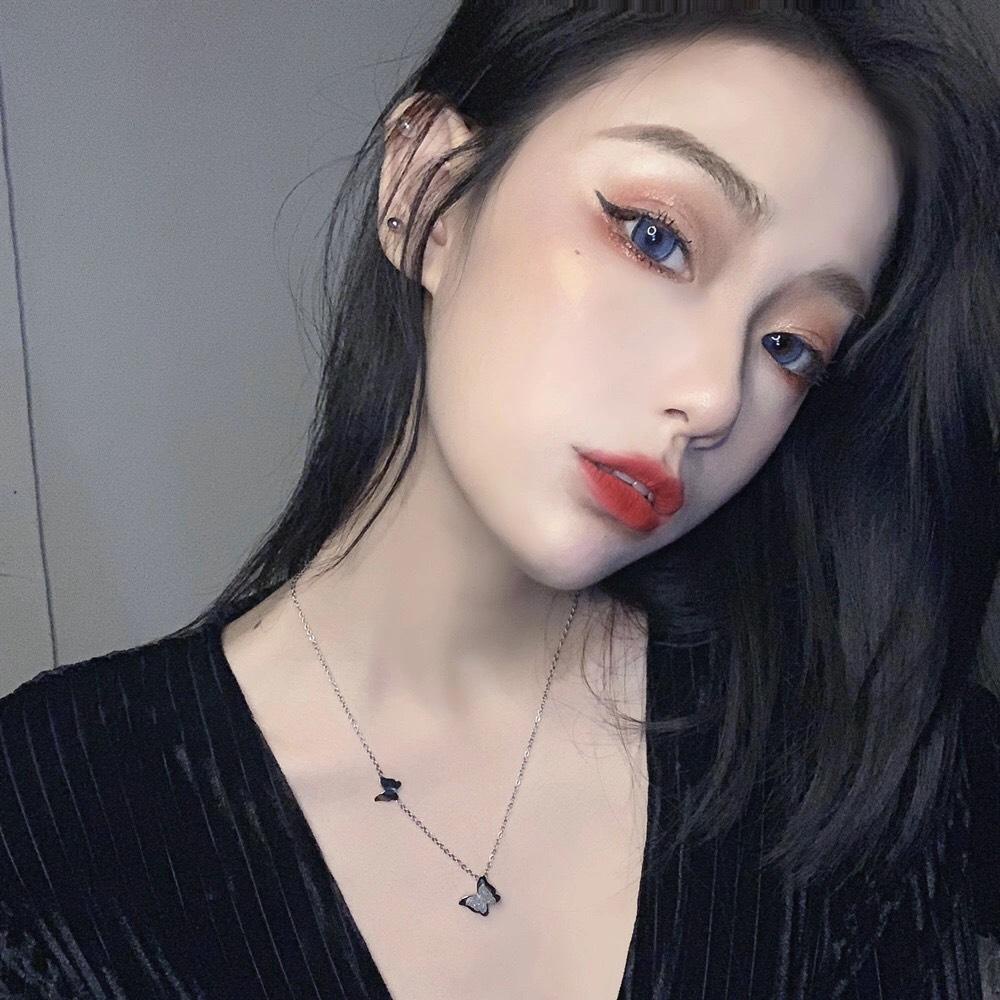 Dây Chuyền Hình Bướm Lấp Lánh Hợp Kim Trắng V18 QiQiShop