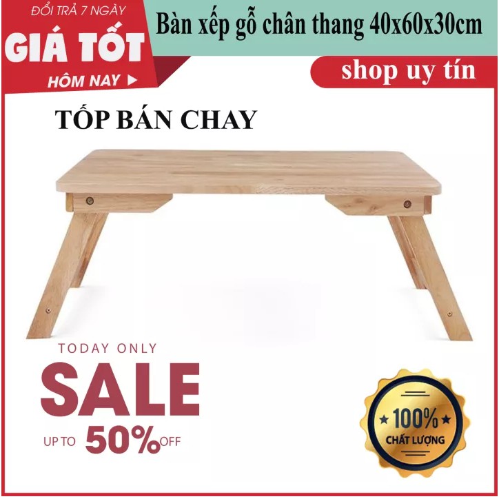 Bàn Gỗ Đa Năng Chân Xếp Gọn - Bàn Học Kiểu Dáng Nhật Bản Chất Liệu Gỗ Thông Cao Cấp - Phù Hợp Ngồi Ăn, Học, Làm Việc