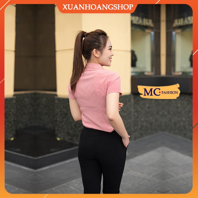 Áo Sơ Mi Nữ Công Sở Mc Fashion A645, Size S, M, L, Xl, 2xl, Tay Ngắn Cộc, Kẻ Sọc Caro, Màu Xanh, Hồng, Trắng, Nâu Tây | BigBuy360 - bigbuy360.vn