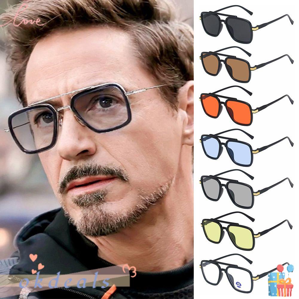 Mắt Kính Chống Nắng Gọng Kim Loại Tròng Vuông Phong Cách Cổ Điển Thời Trang Cho Nam Và Nữ