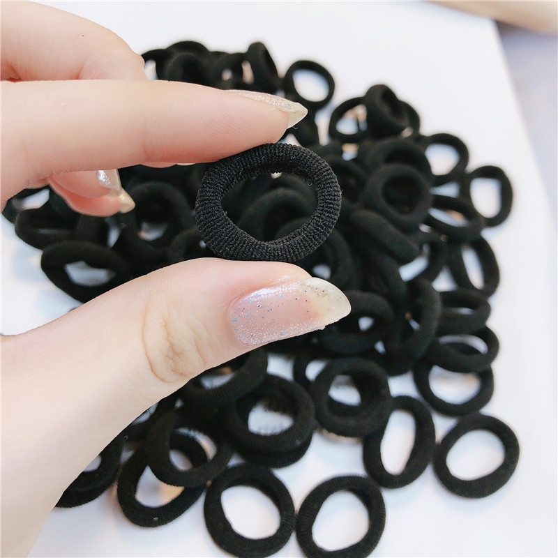 Set 100 Dây Cột Tóc Co Giãn Nhiều Màu Sắc Dễ Thương Dành Cho Nữ