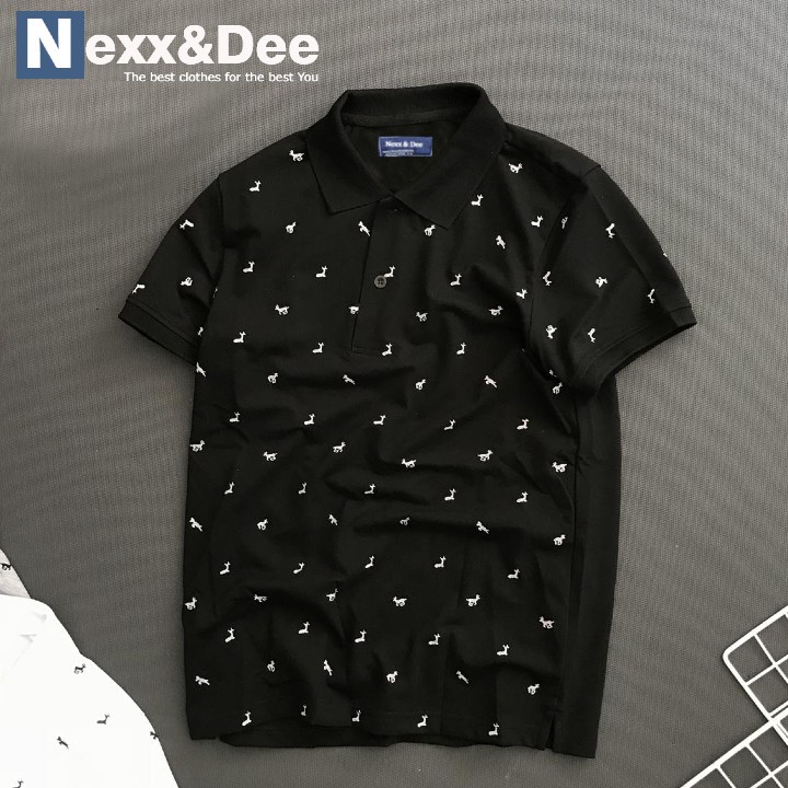 Áo thun polo nam có cổ bẻ hoạ tiết Nexx&Dee chấm bi cá sấu trung niên cao cấp NS025