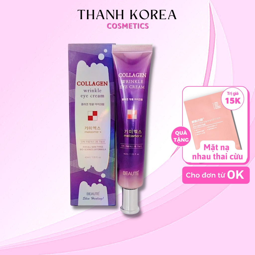 Kem Trẻ Hoá Vùng Mắt MELASMA-X Collagen Wrinkle Eye Cream Hàn Quốc 40ml