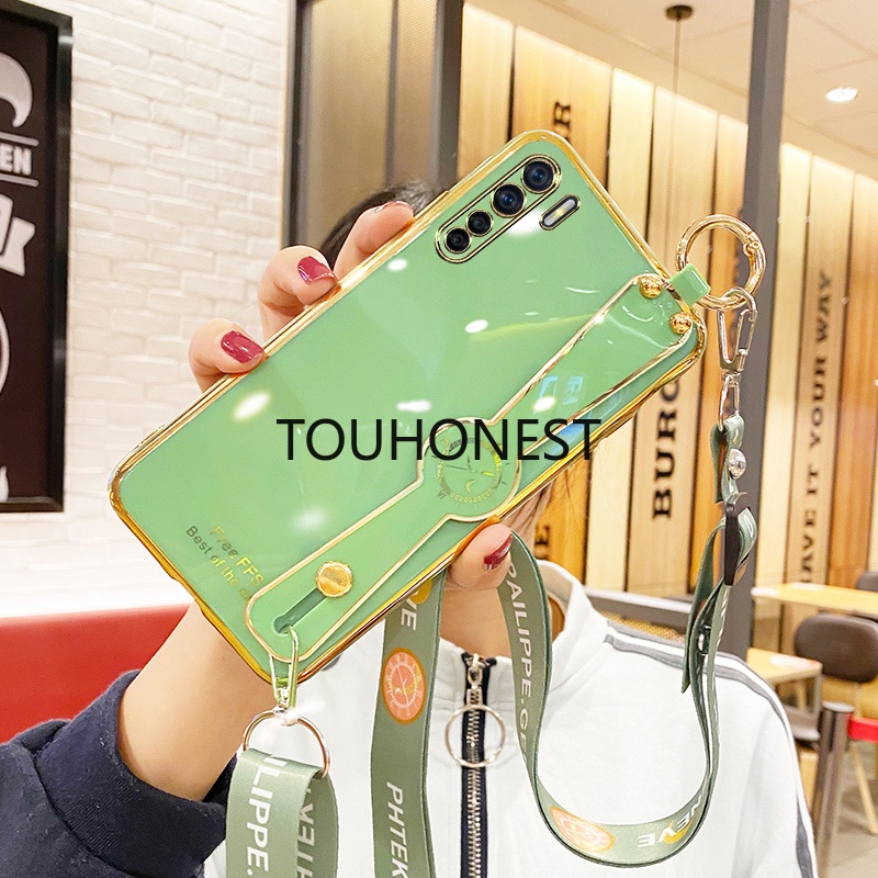 Ốp Điện Thoại Mềm Có Dây Đeo Cho Casing Samsung Galaxy A6 Plus Case Samsung A8 Plus Case Samsung S9 Plus Case Samsung S10 Plus S10E Case Samsung A5 A7 J8 2018 Case Samsung A750 Cute TPU 6D Wrist Strap With Rope Soft Phone Cassing Cover Case