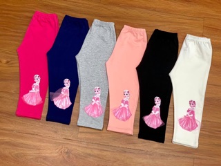 Quần legging elsa thêu ren nơ 3D