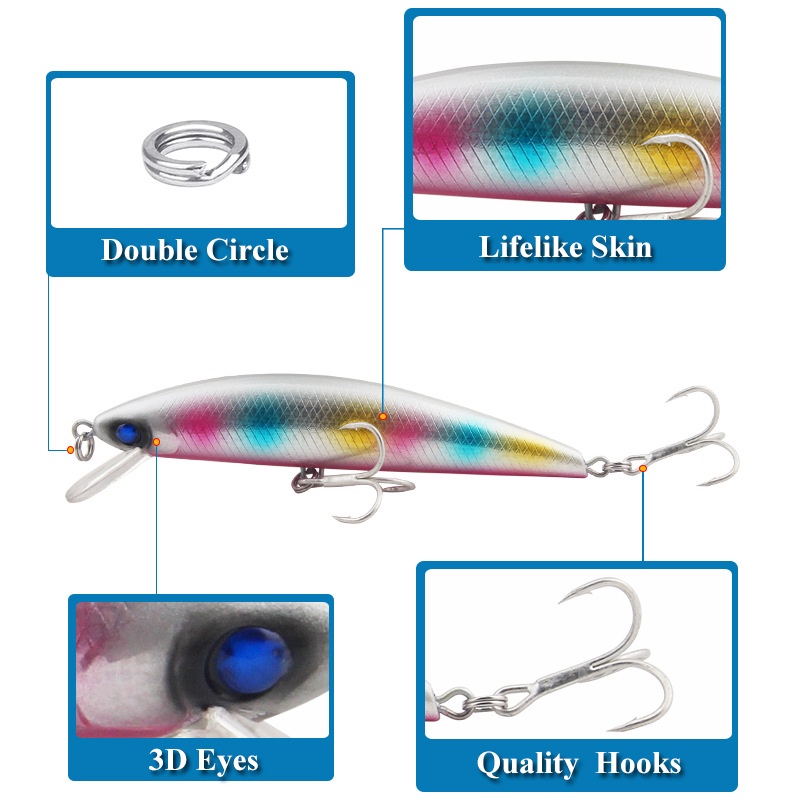 1 Mồi Câu Cá Giả Hình Cá 3D Mắt Cứng 13cm 41.2g Isca 2# Móc Câu Cá Chuyên Dụng Chất Lượng Cao