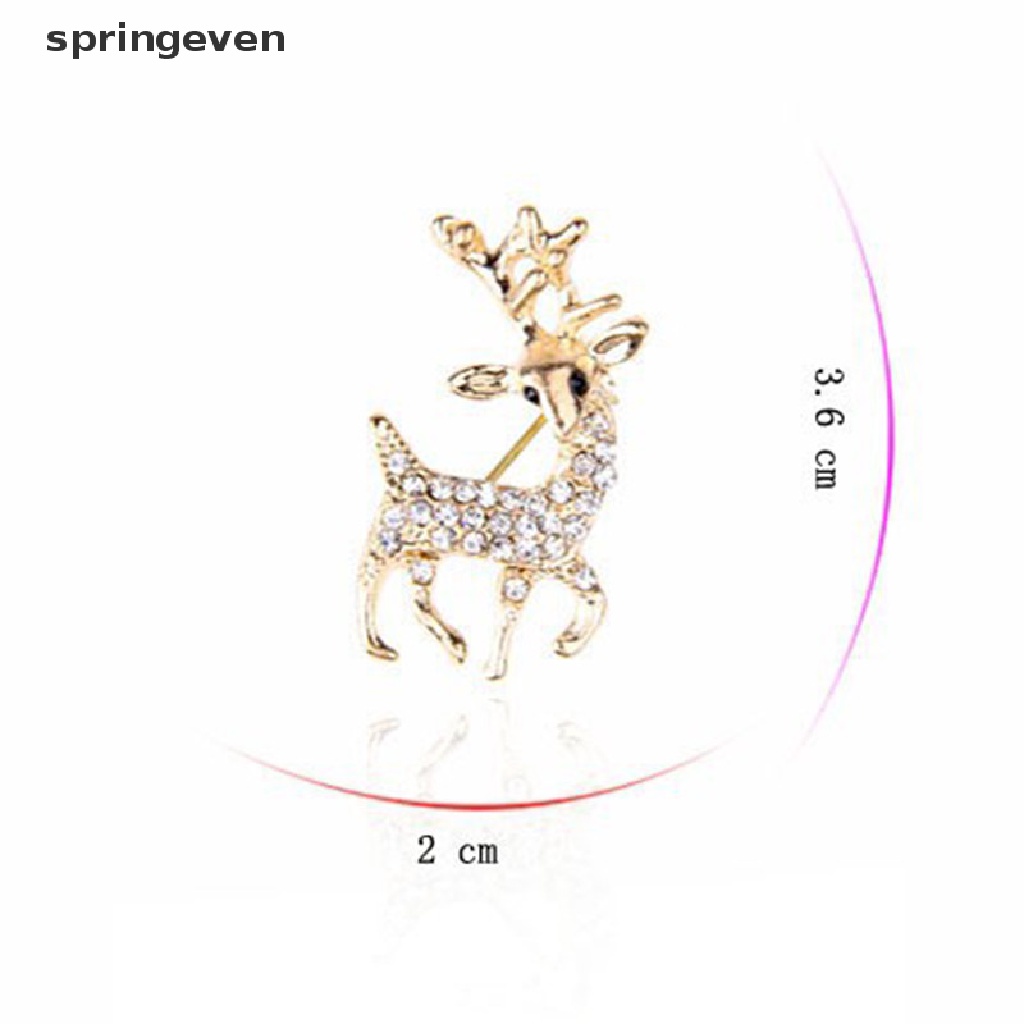 springeven Women Fashion High Quality Exquisite Sika Deer Brooch Shining Rhinestone Jewelry RFT