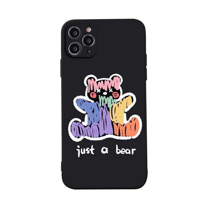 Ốp iphone - Ốp lưng iphone cạnh vuông just a bear dành cho ip 6 đến 14promax - ng298