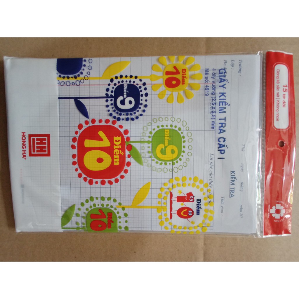 Giấy kiểm tra 4 ô ly Hồng Hà 4919