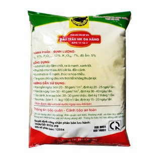Phân bón Đầu trâu MK Đa năng NPK 17-12-7+TE tốt cây nhiều hoa Túi 1kg