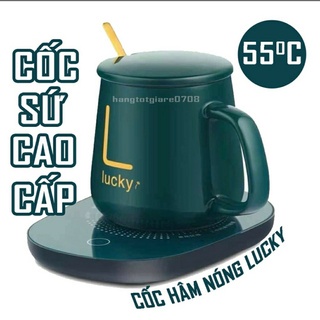 Cốc Hâm Nóng Đồ Uống Kèm Đế Điện, Bộ Ly Sứ Kèm Đế Hâm Nóng Trà, Cafe, Hâm sữa + Tặng Kèm thìa.