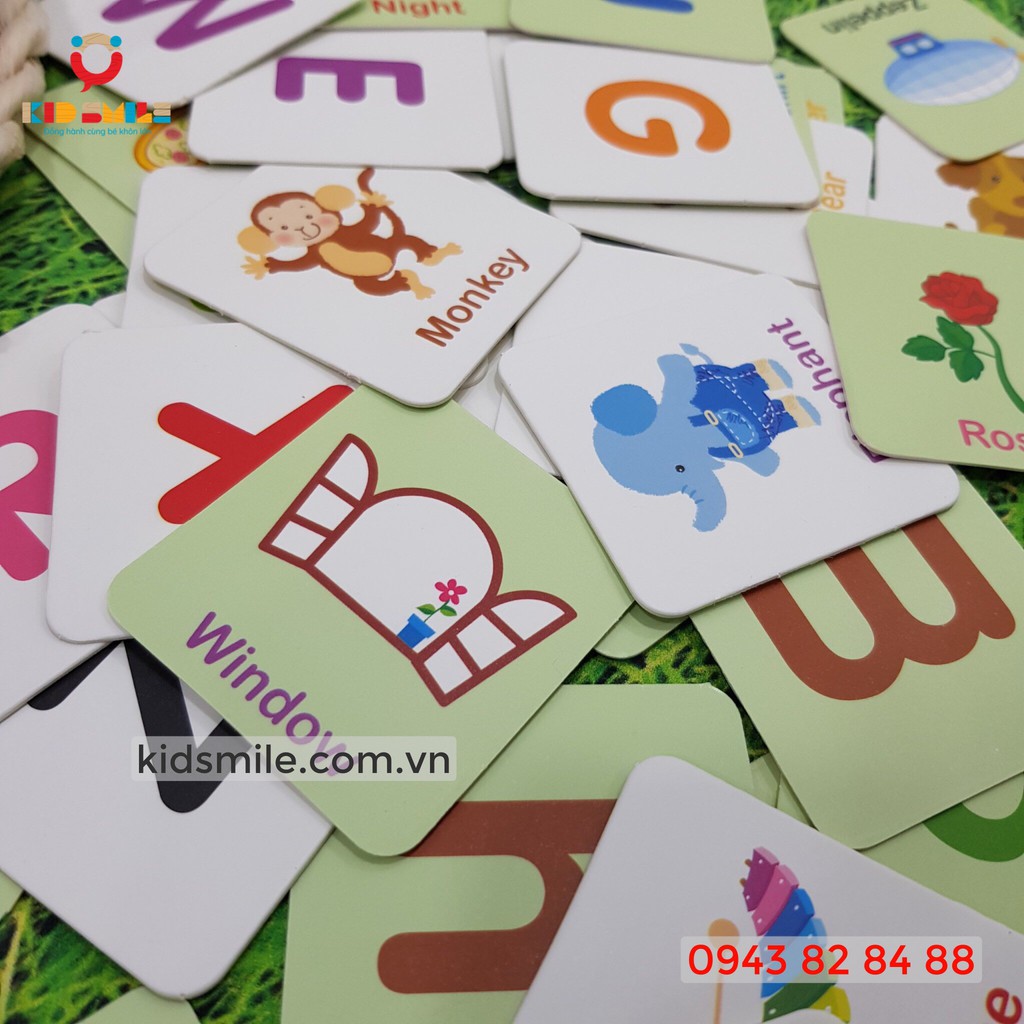Đồ chơi phát triển trí tuệ, hộp thẻ học thông minh flashcard tiếng Anh cho bé từ 2 đến 6 tuổi - DOZKIDZ
